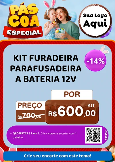 Modelo de Cartaz para Cartaz A4 Vertical com o tema Páscoa Especial para Maquinas e Ferramentas