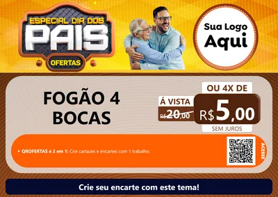 Modelo de Cartaz para Cartaz A4 Horizontal com o tema Especial Dia dos Pais para Móveis e Eletro