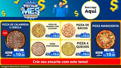 Modelo de TV para TV Horizontal com o tema Operação Fecha Mês Setembro para Pizzaria