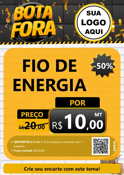 Modelo de Cartaz para Cartaz A4 Vertical com o tema Bota Fora para Materiais Elétricos