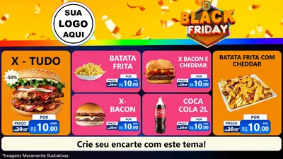 Modelo de TV para TV Horizontal com o tema Black Friday para Hamburgueria