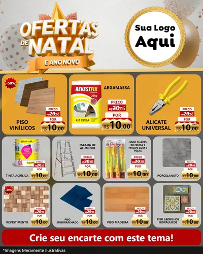 Modelo de Rede Social para Feed Instagram com o tema Ofertas De Natal E Ano Novo para Material para Construção