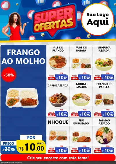 Modelo de Encarte para Encarte A4 Vertical com o tema Super Ofertas para Restaurante