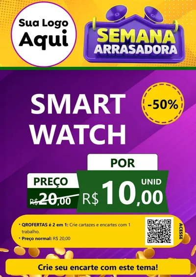 Modelo de Cartaz para Cartaz A4 Vertical com o tema Semana Arrasadora para Informática