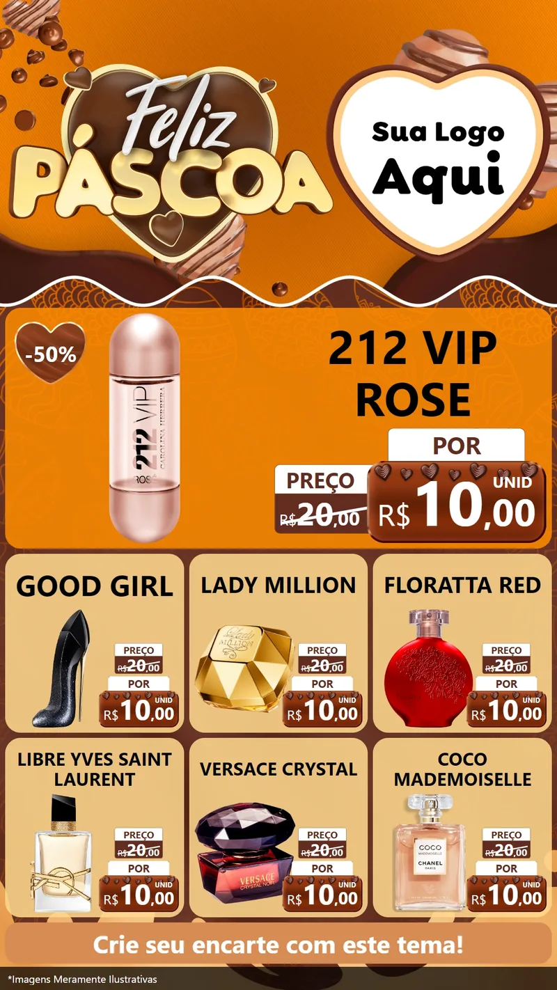 Modelo de Rede Social para Stories com o tema Feliz Páscoa para Perfumes