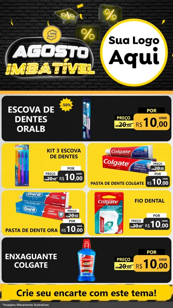Modelo de TV para TV Vertical com o tema Agosto Imbatível para Higiene Pessoal