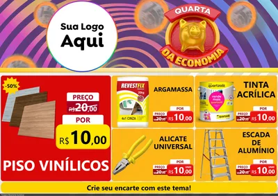 Modelo de Encarte para Encarte A4 Horizontal com o tema Quarta da Economia para Material para Construção