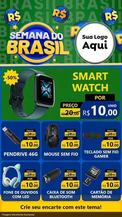 Modelo de Rede Social para Stories com o tema Semana Do Brasil para Informática