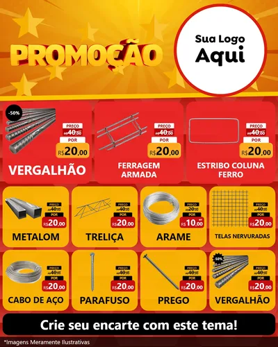 Modelo de Rede Social para Feed Instagram com o tema Promoção para Ferragens