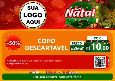 Modelo de Cartaz para Cartaz A4 Horizontal com o tema Um Natal de Ofertas para Embalagens