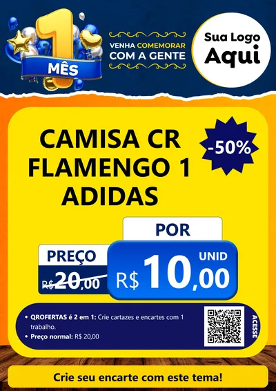 Modelo de Cartaz para Cartaz A4 Vertical com o tema Um Mês de Aniversário para Roupas e acessórios