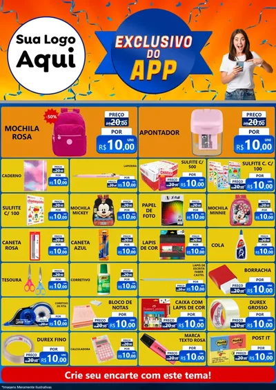 Modelo de Encarte para Encarte A4 Vertical com o tema Exclusivo do Aplicativo para Papelaria