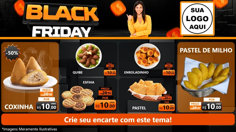 Modelo de TV para TV Horizontal com o tema Black Friday para Salgadaria