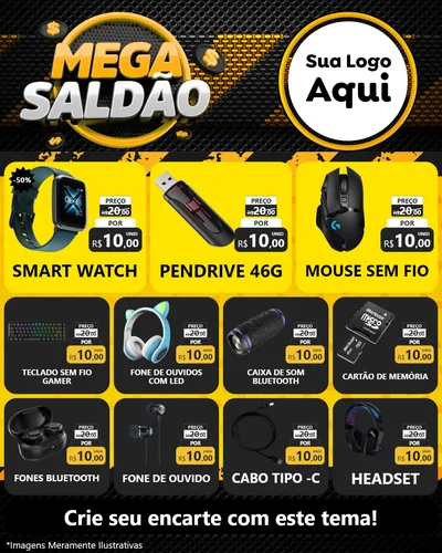 Modelo de Rede Social para Feed Instagram com o tema Mega Saldão para Informática