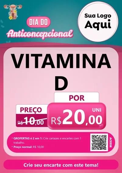 Modelo de Cartaz para Cartaz A4 Vertical com o tema Dia do anticoncepcional para Farmácia