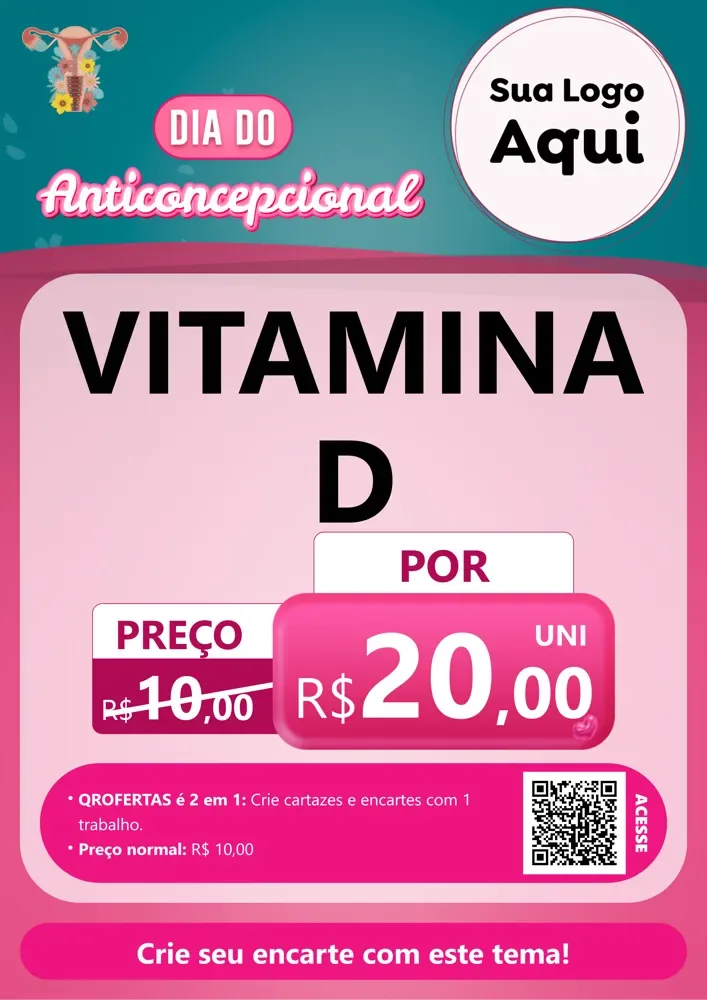 Modelo de Cartaz para Cartaz A4 Vertical com o tema Dia do anticoncepcional para Farmácia