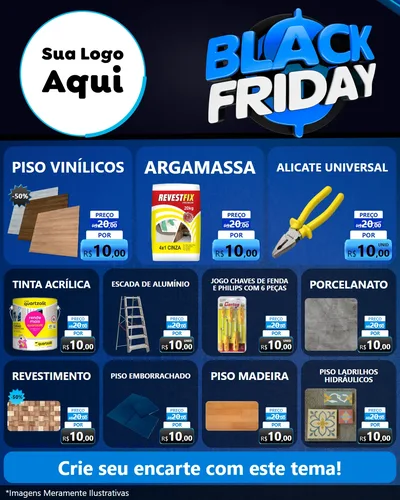Modelo de Rede Social para Feed Instagram com o tema Black Friday para Material para Construção