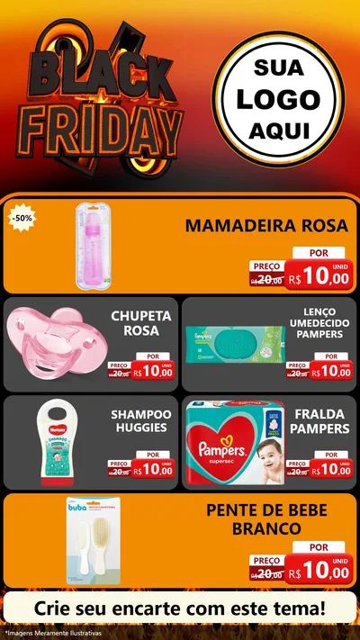 Modelo de TV para TV Vertical com o tema Black Friday para Bebês
