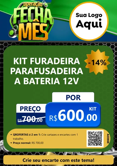Modelo de Cartaz para Cartaz A4 Vertical com o tema Operação Fecha Mês para Maquinas e Ferramentas