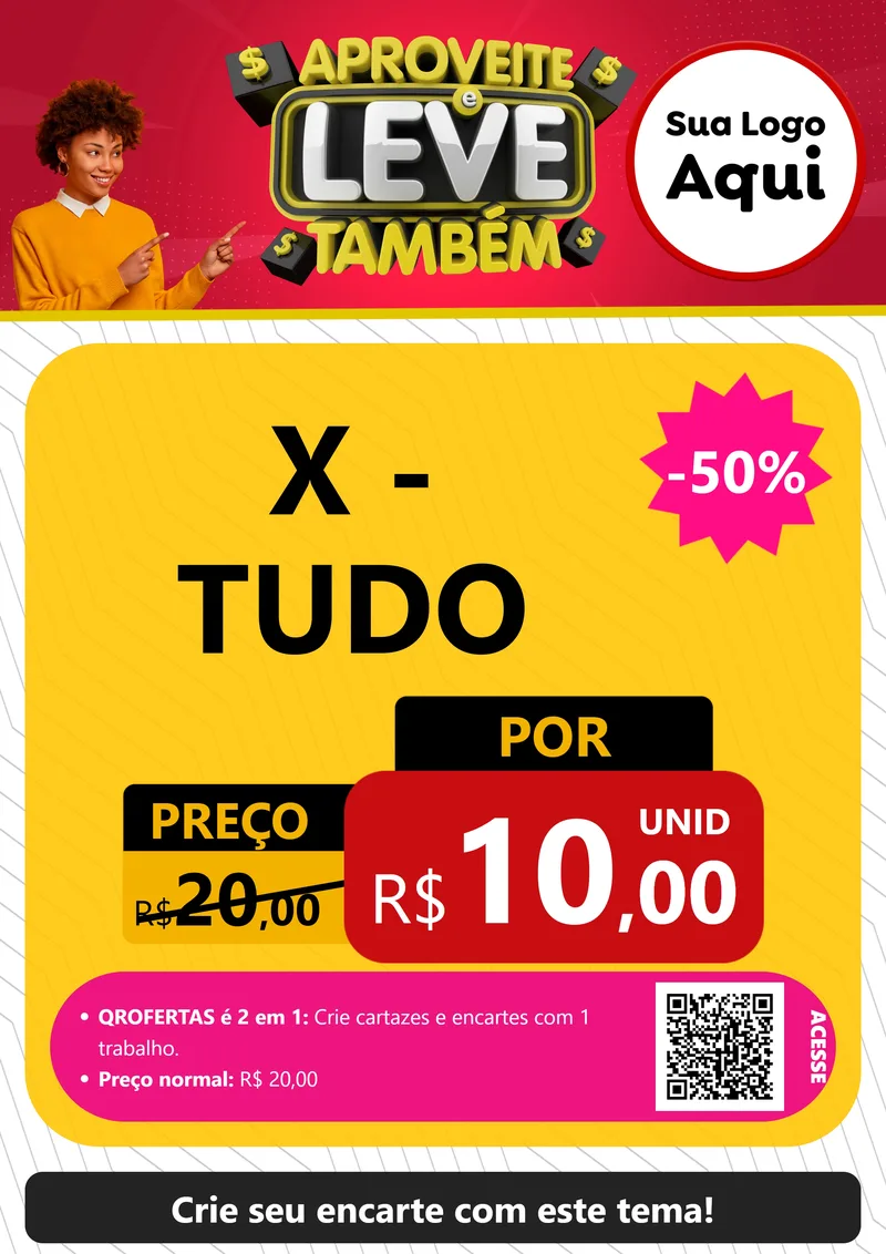 Modelo de Cartaz para Cartaz A4 Vertical com o tema Aproveite e Leve Também para Hamburgueria