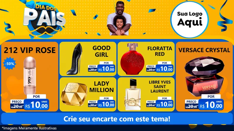 Modelo de TV para TV Horizontal com o tema Dia dos Pais para Perfumes