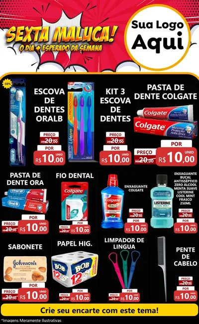 Modelo de Encarte para Encarte Grande com o tema Sexta Maluca! para Higiene Pessoal