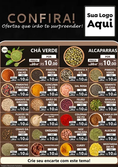 Modelo de Encarte para Encarte A4 Vertical com o tema Confira! Ofertas que irão te surpreender! para Produtos Naturais