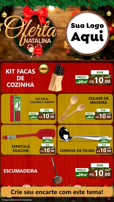 Modelo de TV para TV Vertical com o tema Ofertas Natalina para Utilidades Domésticas