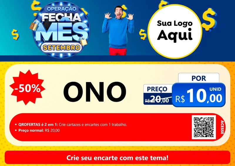 Modelo de Cartaz para Cartaz A4 Horizontal com o tema Operação Fecha Mês Setembro para Óticas