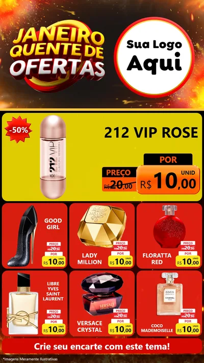 Modelo de Rede Social para Stories com o tema Janeiro Quente de Ofertas para Perfumes