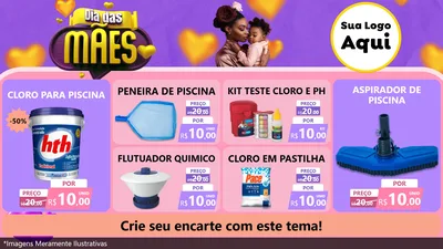 Modelo de TV para TV Horizontal com o tema Dia das Mães para Produtos para Piscina