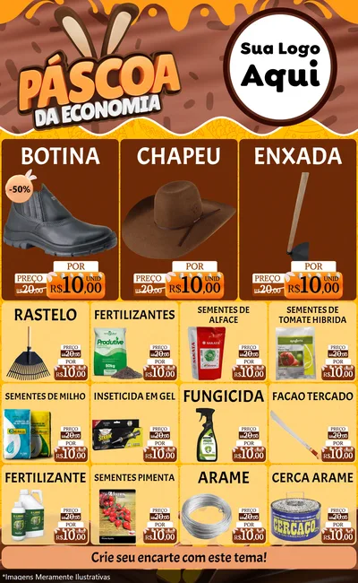 Modelo de Encarte para Encarte Grande com o tema Páscoa da Economia para Agropecuária