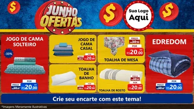 Modelo de TV para TV Horizontal com o tema Junho de Ofertas para Cama, Mesa e Banho