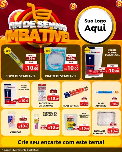 Modelo de Rede Social para Feed Instagram com o tema Fim de Semana Imbatível para Embalagens