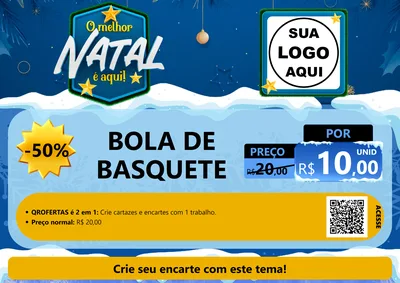 Modelo de Cartaz para Cartaz A4 Horizontal com o tema O Melhor Natal É Aqui! para Artigos Esportivos