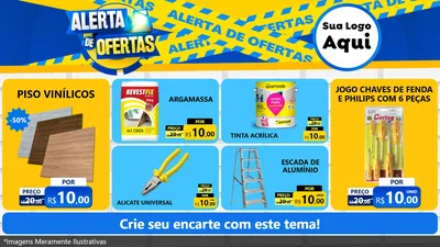 Modelo de TV para TV Horizontal com o tema Alerta de Ofertas para Material para Construção