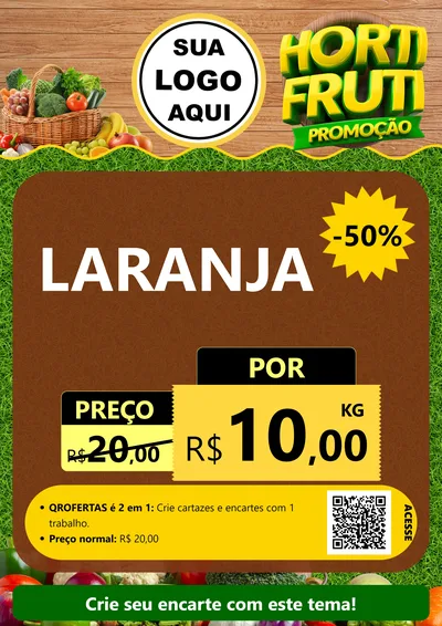 Modelo de Cartaz para Cartaz A4 Vertical com o tema Hortifrúti Promoção para Hortifrúti