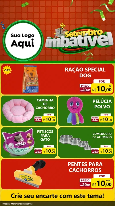 Modelo de TV para TV Vertical com o tema Setembro Imbatível para Pet Shop