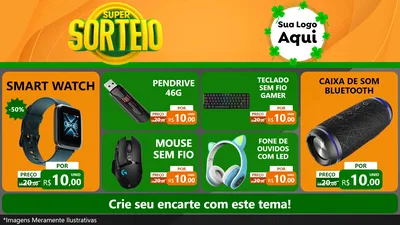 Modelo de TV para TV Horizontal com o tema Super Sorteio para Informática