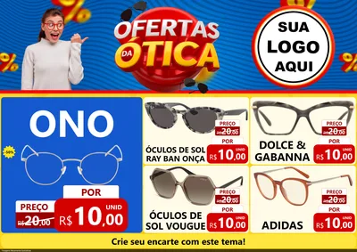 Modelo de Encarte para Encarte A4 Horizontal com o tema Ofertas da Ótica para Óticas