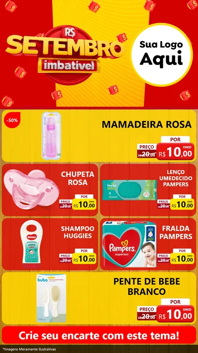 Modelo de TV para TV Vertical com o tema Setembro Imbatível para Bebês