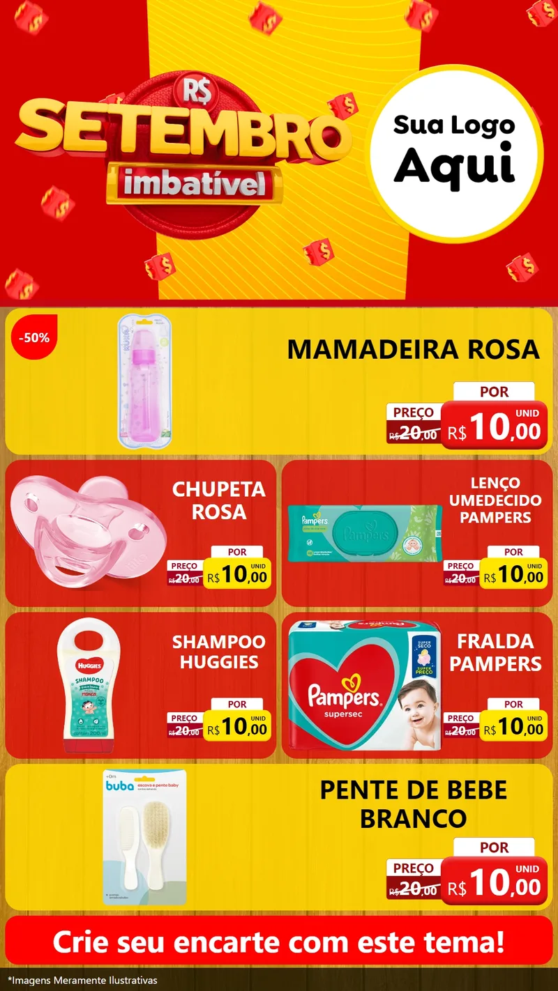Modelo de TV para TV Vertical com o tema Setembro Imbatível para Bebês