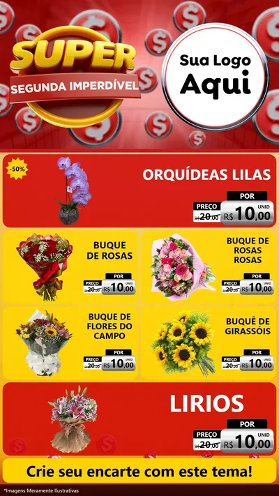Modelo de TV para TV Vertical com o tema Super Segunda Imperdível para Floricultura e jardim