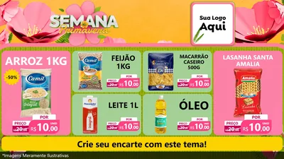 Modelo de TV para TV Horizontal com o tema Semana da Primavera para Supermercado