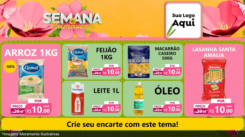 Modelo de TV para TV Horizontal com o tema Semana da Primavera para Supermercado