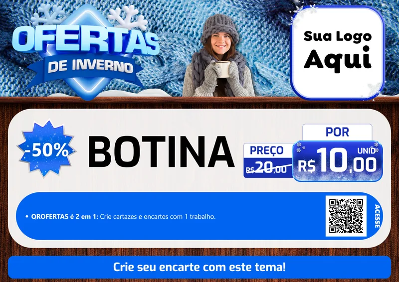Modelo de Cartaz para Cartaz A4 Horizontal com o tema Ofertas de Inverno para Agropecuária