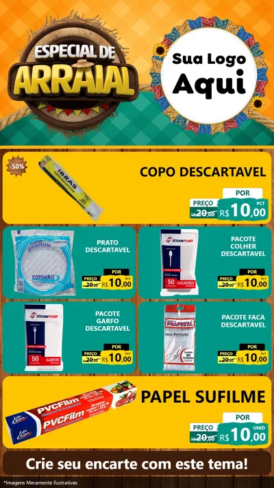 Modelo de TV para TV Vertical com o tema Especial De Arraial para Embalagens