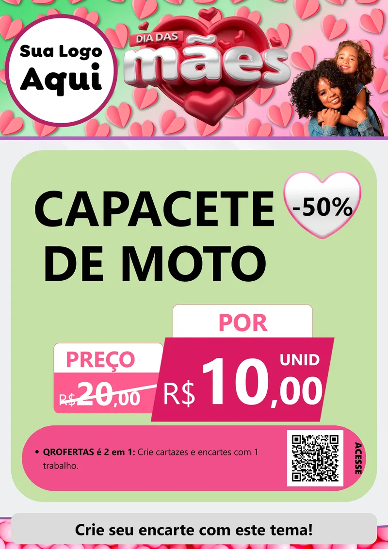 Modelo de Cartaz para Cartaz A4 Vertical com o tema Dia das Mães para Moto peças