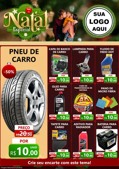 Modelo de Encarte para Encarte A4 Vertical com o tema Natal Especial para Auto peças