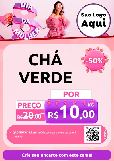 Modelo de Cartaz para Cartaz A4 Vertical com o tema Dia da Mulher para Produtos Naturais